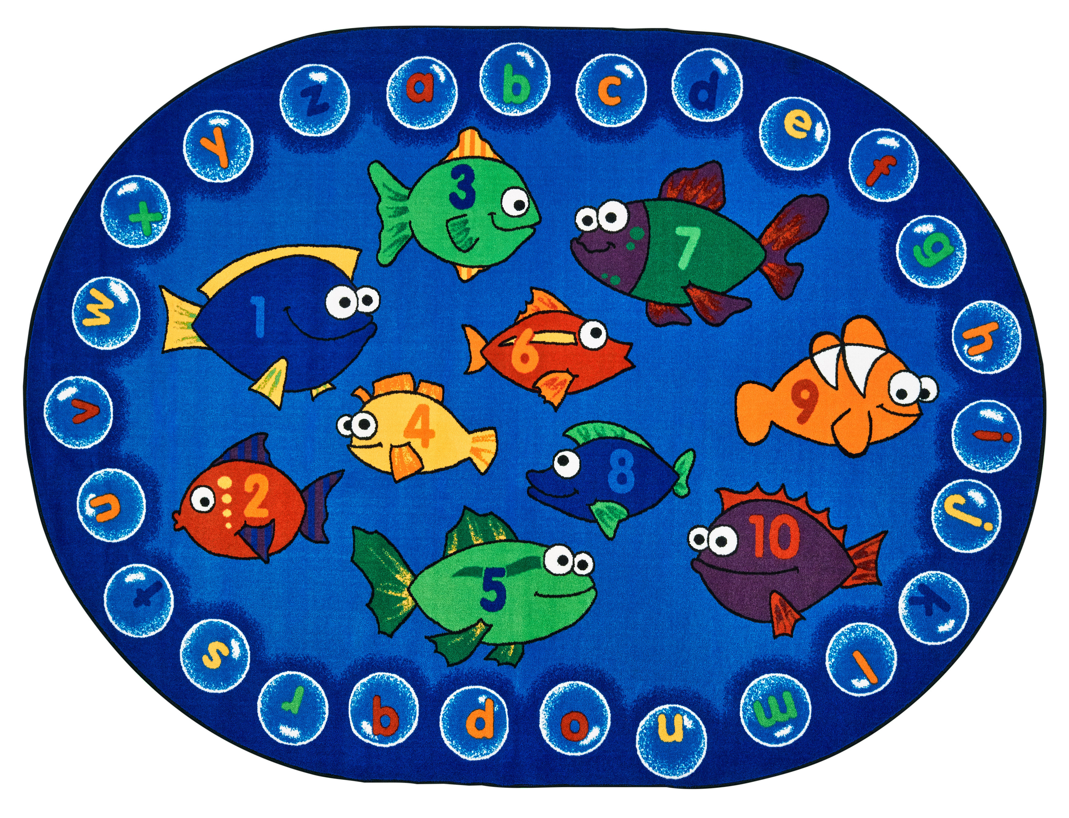 Carpets for Kids Fishing for Literacy Tufted Blue/Green Area Rug ...