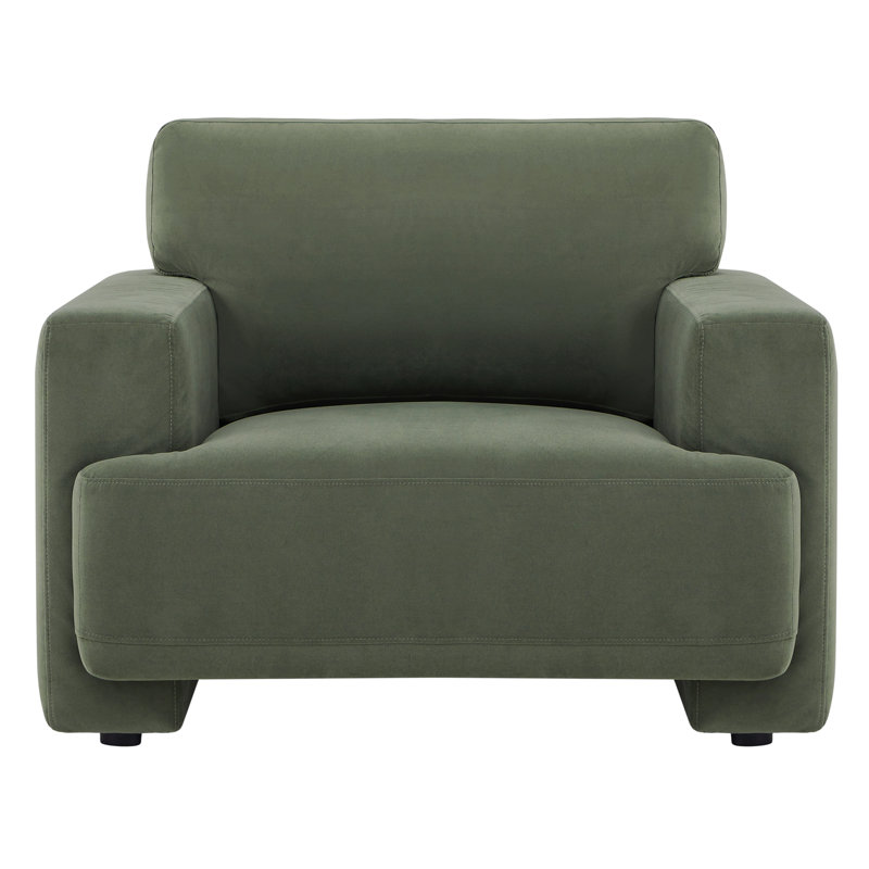 Fauteuil Ives, Velours performance olivine Soren