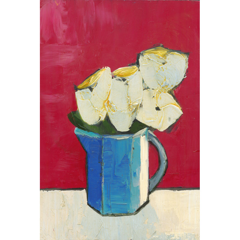Graphic Vase Of Flowers II by Mehmet Altug - Wrapped Canvas Print, 46cm H x 30cm W