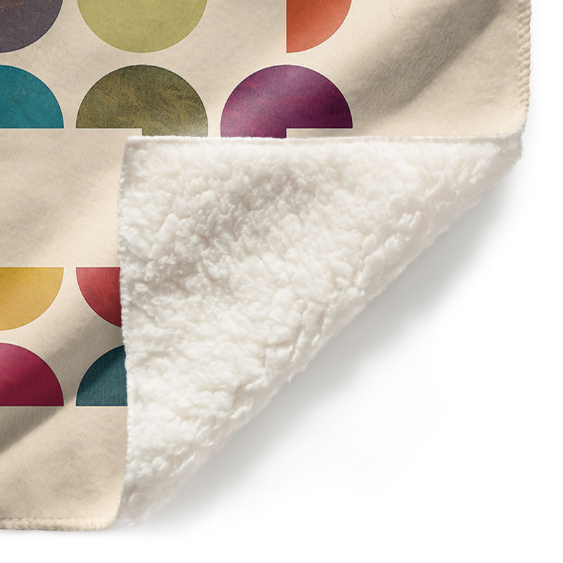 Couverture sherpa doux cercles geo, l 68 po x L 80 po