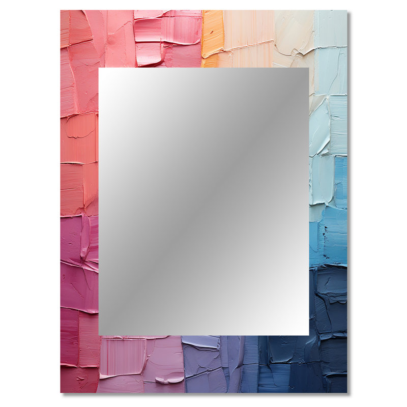 Abstrait patchwork III - grand miroir mural à collage abstrait, miroir unique moderne et contemporain, impression d'art en métal