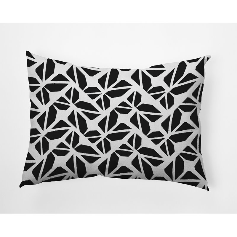Housse et insert de coussin rectangulaire en polyester pour l'intérieur et l'extérieur par E by Design, Noir