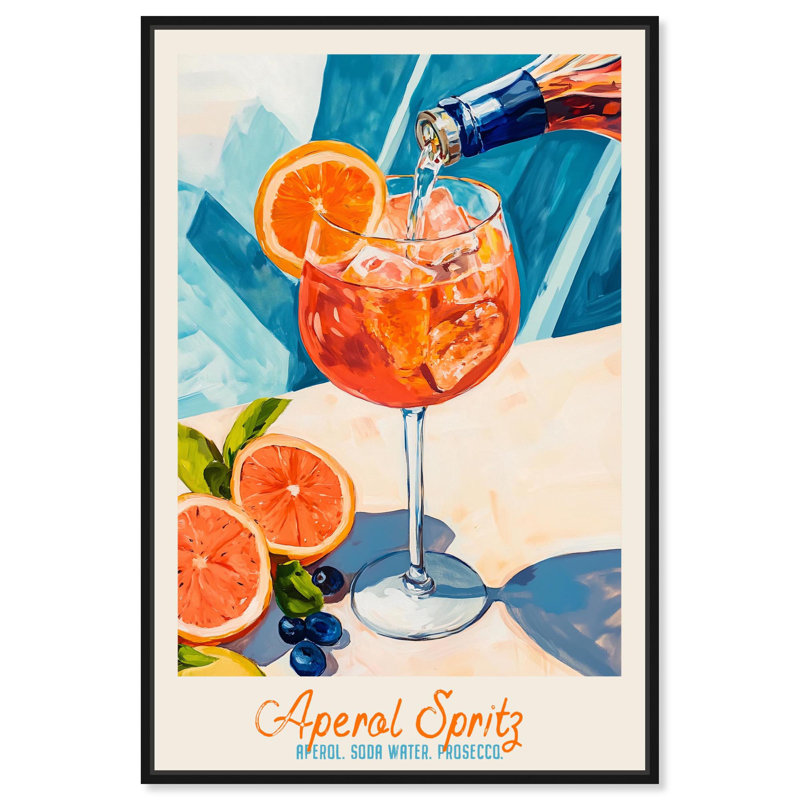 Aperol Spirz , 25" H x 17" W, Structure noire