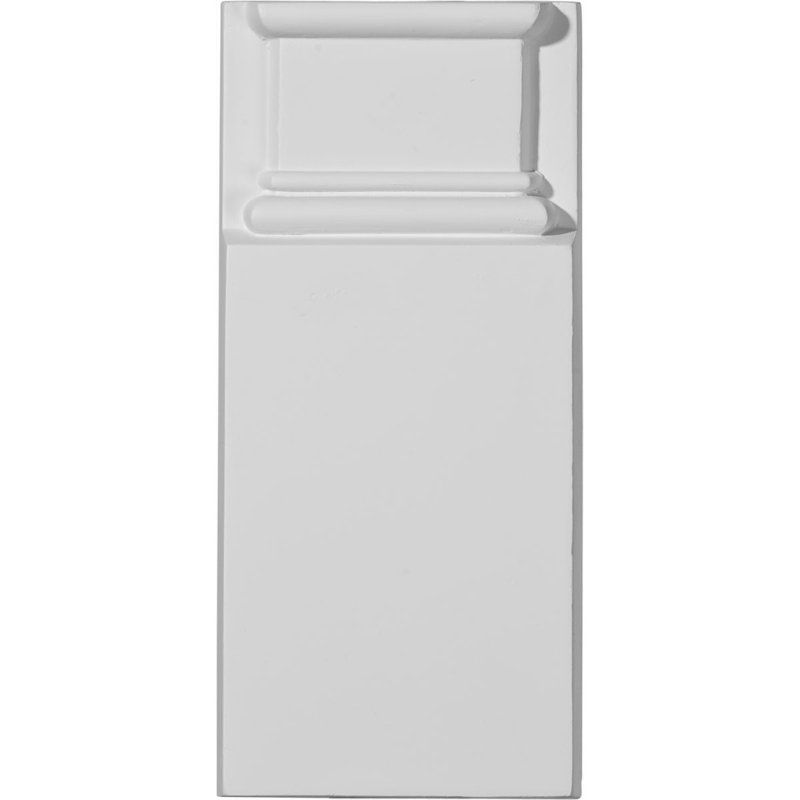 Endurathane Jefferson Plinth Block, 4 1/8"W x 9"H x 1 1/8"P, Factory Primed