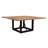 Normant 60" Natural and Black Solid Wood And Iron Frame Base Square Dining Table