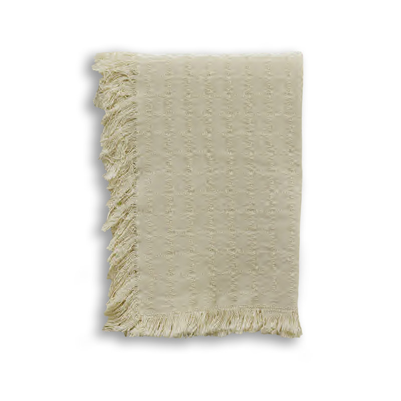 Jeté tissé 46 x 67, Crème à carreaux