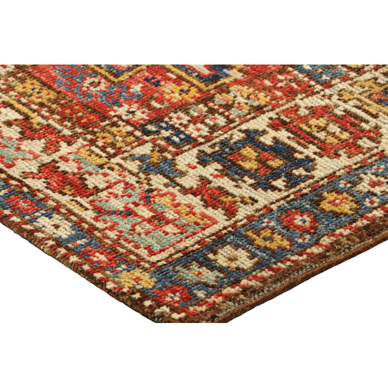 Burano Hand Knotted Geometric Area Rug, Rectangle 4' x 6'