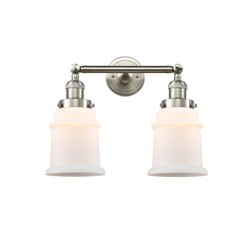 Galaviz 2 - Light Dimmable Vanity Light, Brushed Satin Nickel, Matte White Cased, 6 Watt Vinage LED Bulb
