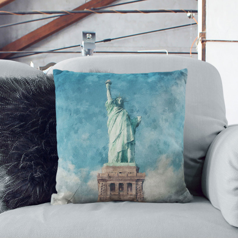 The Statue of Liberty Vol.1 Scatter Cushion with Filling, 40cm H x 40cm W x 15cm D