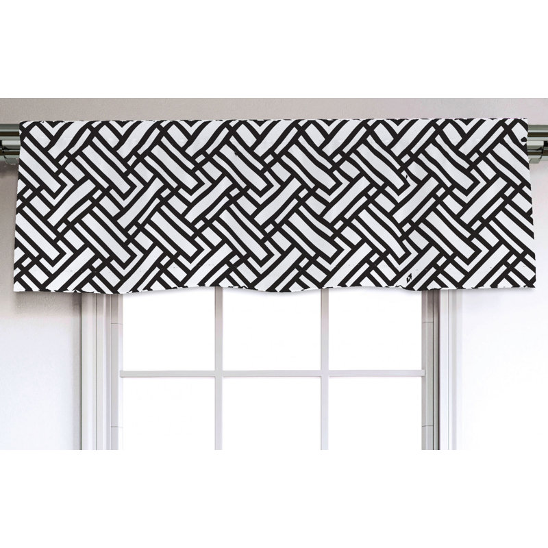 Sateen Geometric Ruffled Window Valance