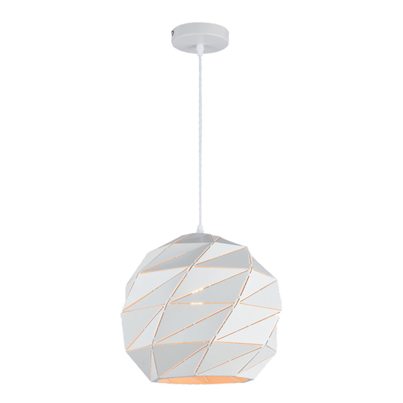 Luminaire suspendu sphère simple à 1 lumière Portland, Blanc