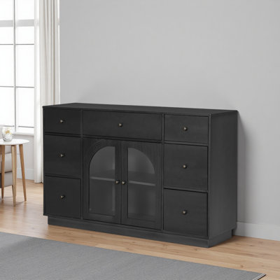 Armoire avec rangement pour l'entrée du salon et de la salle à manger, grande taille, 2 portes et 7 tiroirs