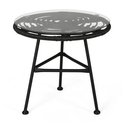 Grey Side Table With Long-Lasting Tempered Glass Elegant And Versatile