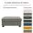 Upholstered Light Gray Square Corduroy Ottoman with Solid Wood Legs, Single Ottoman Modular Part For Sectional Sofa-1655143569-1673159786