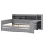 Lit de jour en bois Trundle - tablettes de rangement, bureau d'étude (conception multifonctionnelle)-1995178893-1995178895