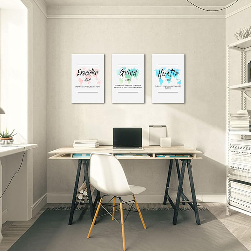 Art mural inspirant, photos de bureau pour décoration murale, citations de motivation, art mural pour hommes, Ex citation - Grind - Hustle