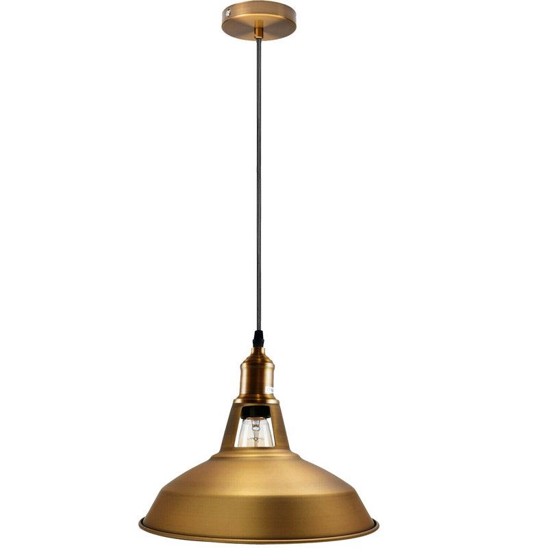 Capri 1 - Light Gold Dome Pendant, Yellow Brass