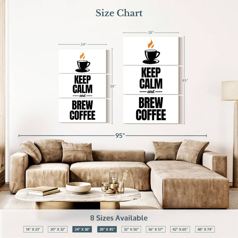 Tergel Coffee Quote, 38" H x 24" W