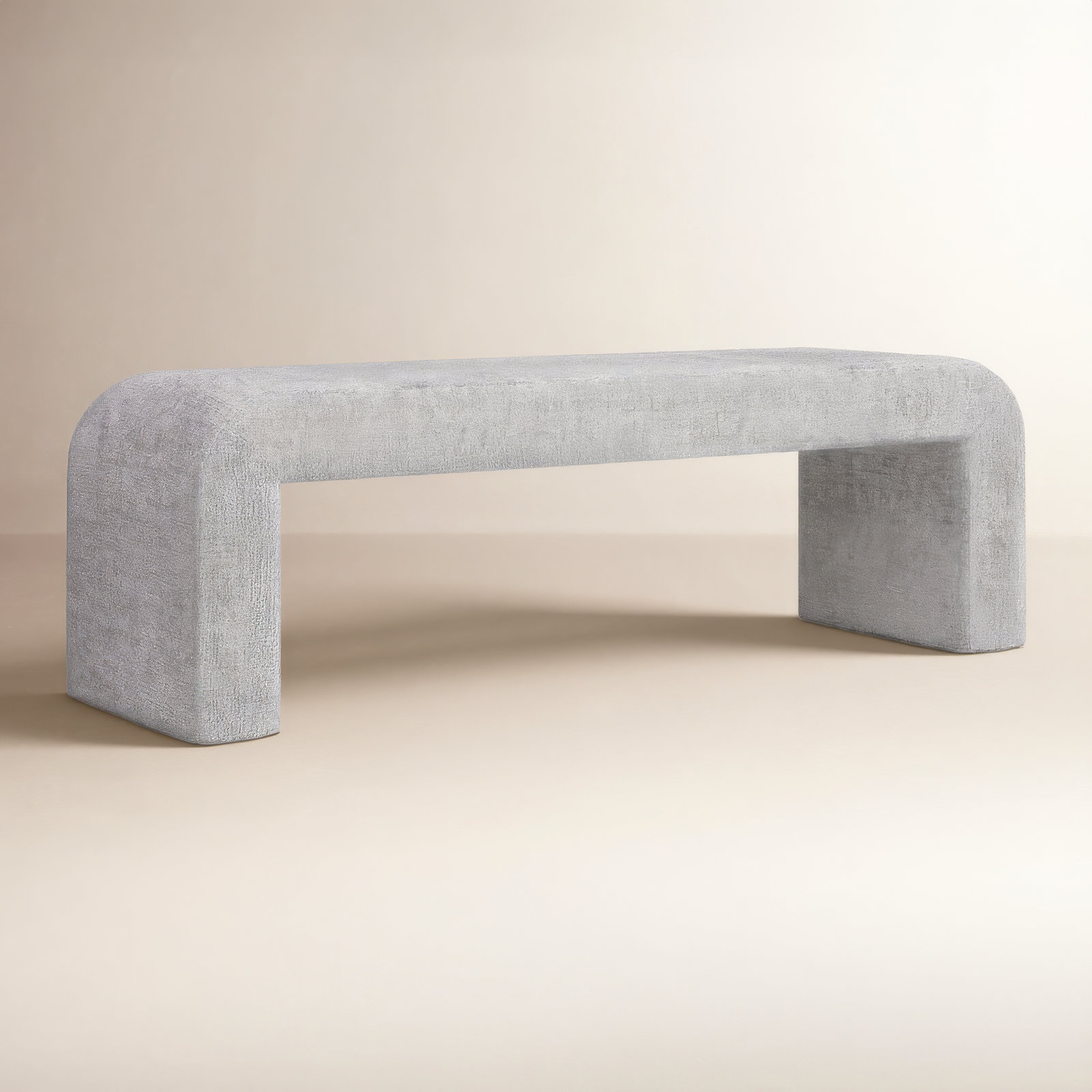 Diedrick Bench, Gwen Gray Microsuede, 19" H x 60" W x 18" D