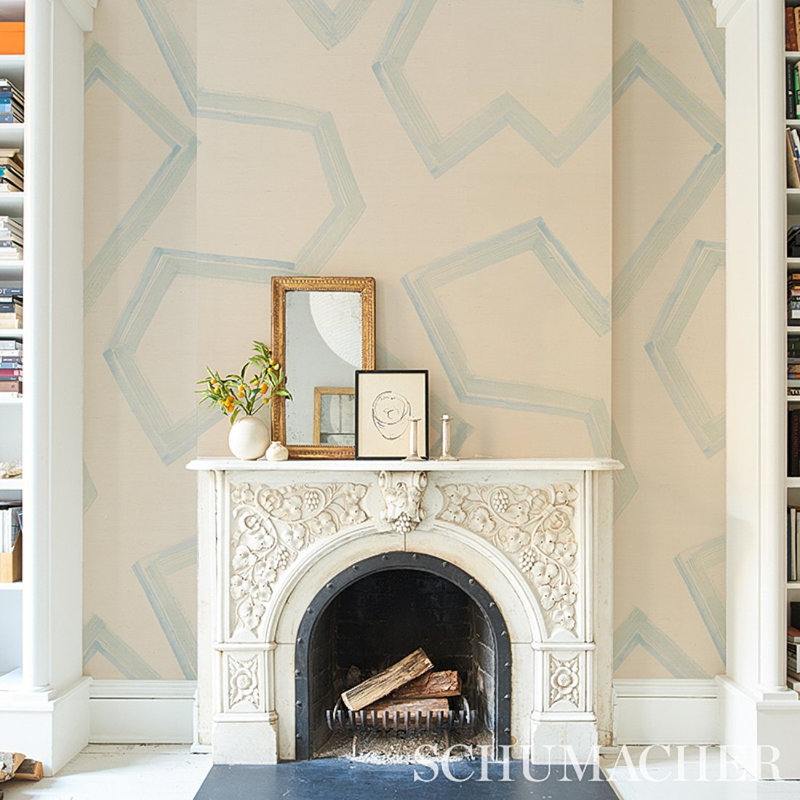 Enzo Sisal Wallpaper, Blue