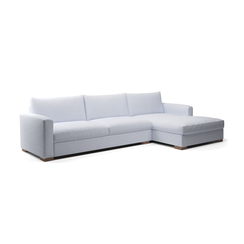 Perfect Sectional Chaise, White Polyester Blend