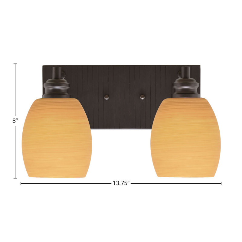 Éclairage pour meuble-lavabo à 2 lumières Ashong, Espresso, Orange