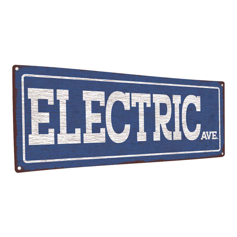 «Electric Ave Metal Sign» sur, H 11,5 po x l 31 po