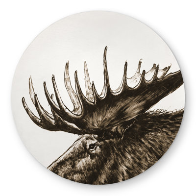 Moose Plume Sepia - Beige Round Outdoor Area Rug for Home Decor