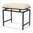 Trion Modern Boucle Upholstered Bench with Black Metal Legs, Cream, 19.5"