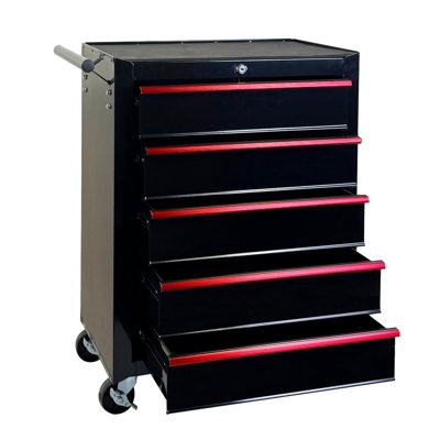 Rolling Metal Tool Chest with 5 Drawers, 20" 5-Drawer Tool Chest Cabinet with Ball Bearing Drawer Slides