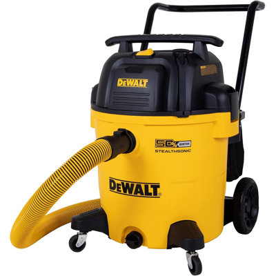 DEWALT 16 Gallon STEALTHSONIC Poly Wet/Dry Vacuum, DXV16P-QTA Noise Reduction Vac, Heavy Duty Shop Vacuum for Jobsite/Workshop, Reduce Motor Noise, Yellow
