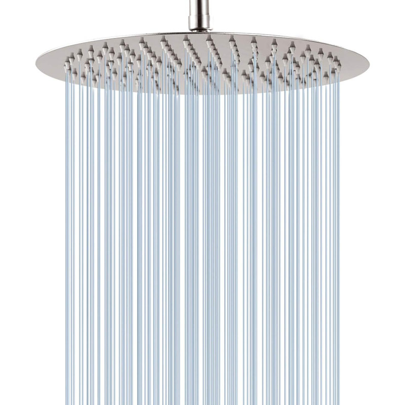 Round-12-Nickel High Pressure Round Shower Head 12 Inches, Brushed Nickel