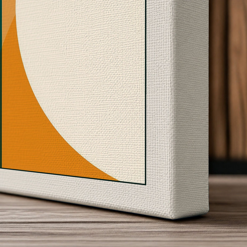 Chromatic Quadrants Geometric - Wrapped Canvas, 24x16 - 61.0 x 40.6 cm, Cream Border