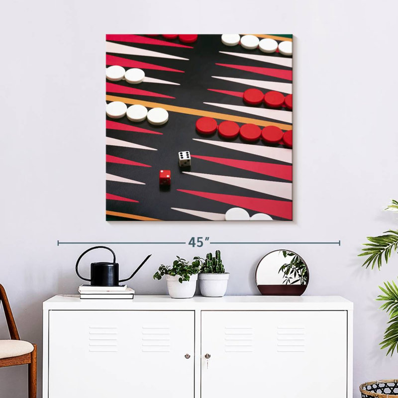 Senne Playing Backgammon, 30" H x 30" W