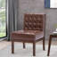 Chaise d'appoint chic avec revêtement en bois d'hévéa et structure en bois d'hévéa brun foncé moderne