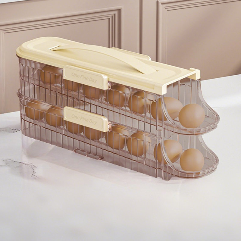 Egg Dispenser 2 Tiers Egg Holder Auto Rolling