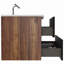 Meuble-lavabo mural noir doux 24 po avec lavabo intégré en céramique avec trop-plein, grand meuble-lavabo flottant de rangement pour salle de bain, pré-assemblé-120330147