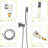10 Inch Ceiling Mount Shower - Brushed Nickel Square Dual With Balance Valve And Detachable Handheld Head Option 360 Adjustable Spray-120951926