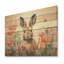 Curious Floral Rabbit Meadow I - Lapin sur bois-417813942