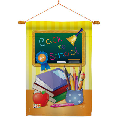 Rentrée scolaire à 2 faces : polyester 40 x 28 po Ensemble de drapeaux