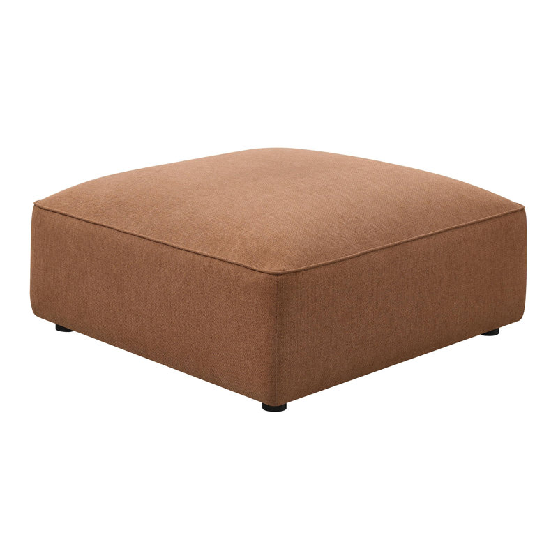 Square Upholstered Ottoman, Terracotta