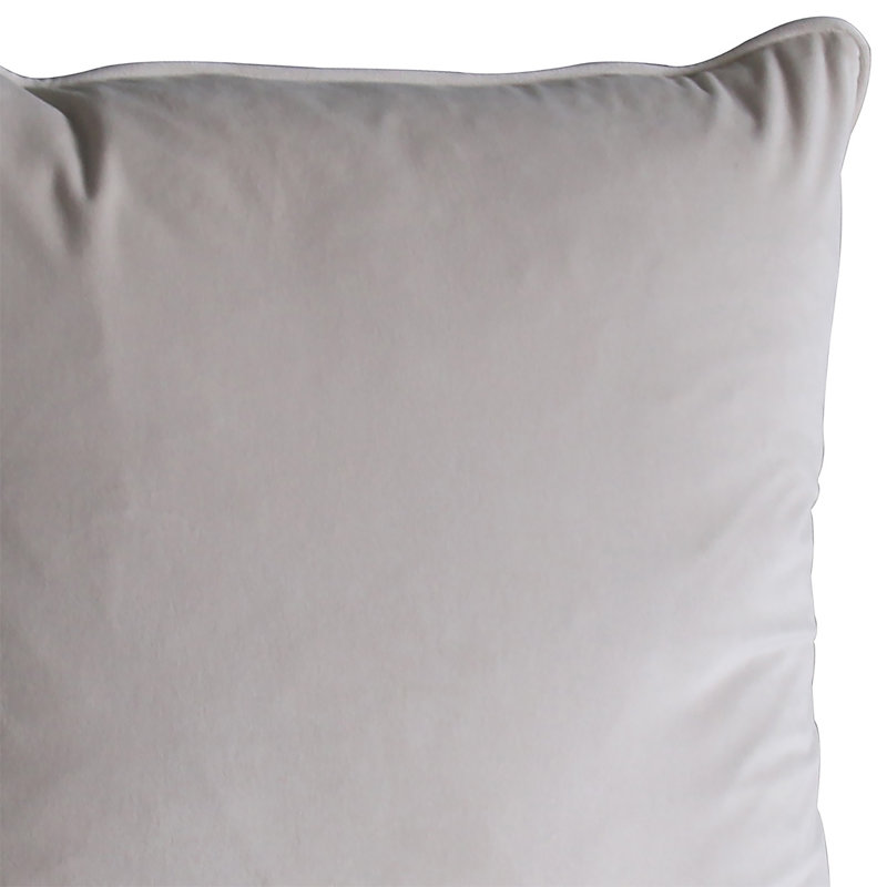 Velvet Throw Square Pillow Cover & Insert, Soft Light Gray