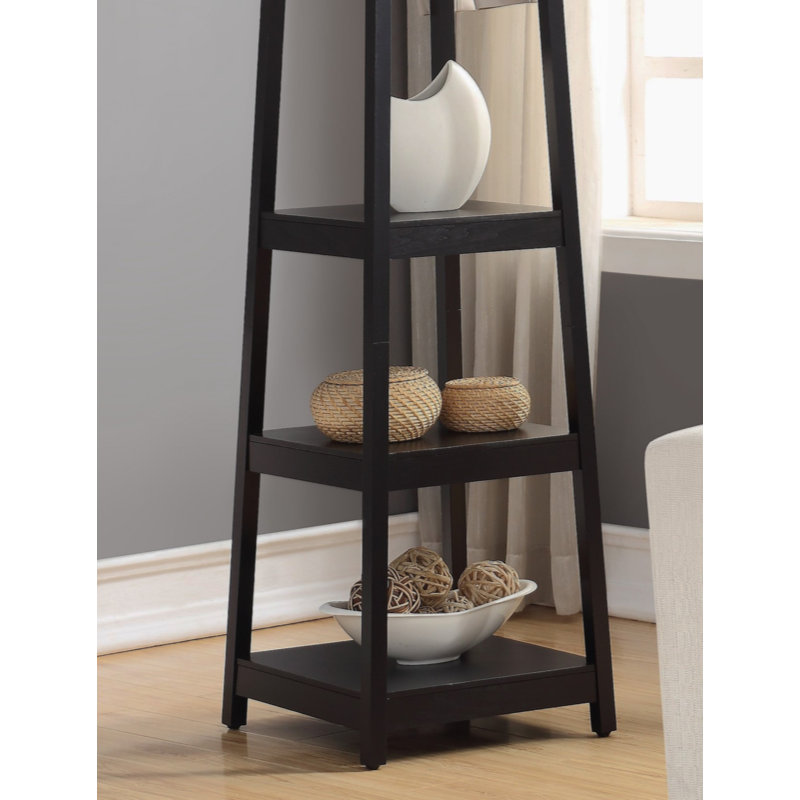Coat Rack With 3-Tier Storage Shelves Coat Tree Coat Hook Wood Coat Rack Shelf With Hook, Black