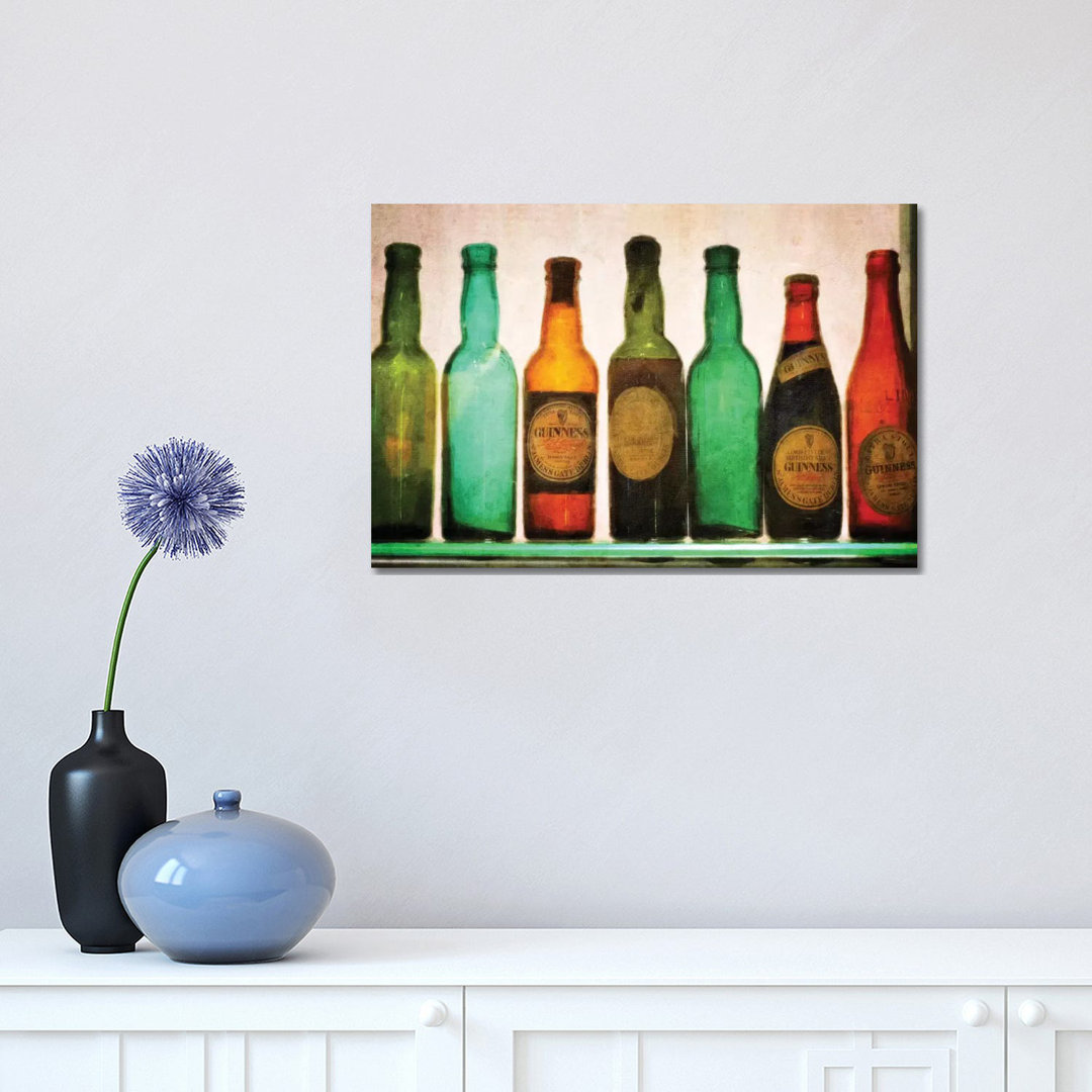 Vintage Guiness Bottles by Graffi*Tee Studios - Wrapped Canvas Painting