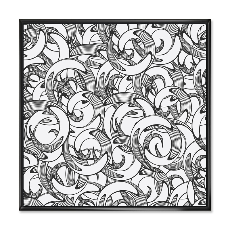 Formes monochromes organiques IV - Impression sur toile, Cadre flottant noir, H 30 po x l 30 po