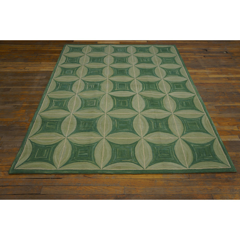Hand Hooked Wool Geometric Indoor Rug