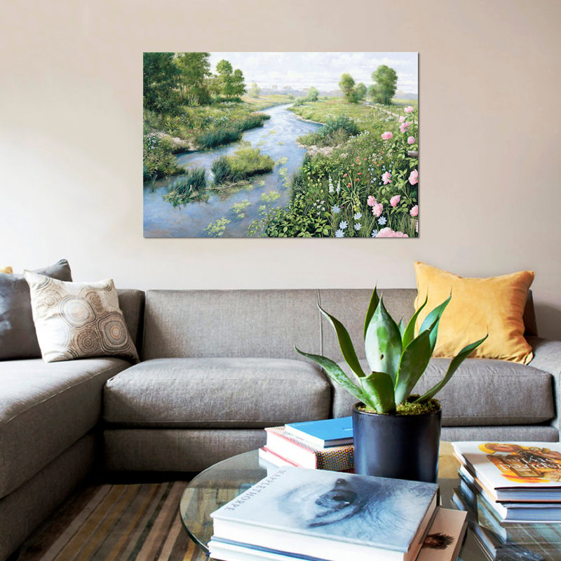 «Summer», reproduction sur toile, H 8 po x l 12 po x P 0,75 po, Toile tendue, Pas de tapis
