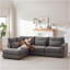 Canapé convertible en L 100,2 "en L avec pieds en plastique avec 5 coussins et 4 coussins lombaires pour le salon, bureau, gris-121059908