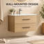 Meuble-lavabo mural 30 po avec lavabo en céramique et deux tiroirs