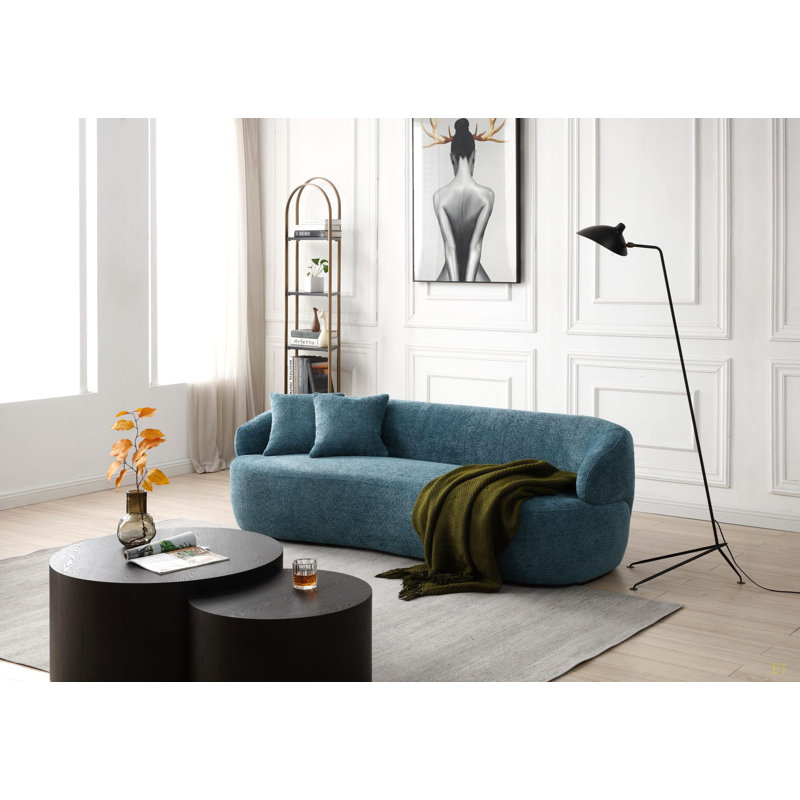 Canapé courbé Mid-Century moderne, canapé 3 places Cloud, Beige